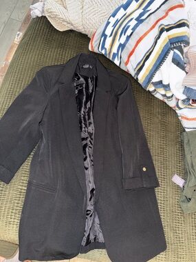 Stoosh Black Long Women's Blazer Coat